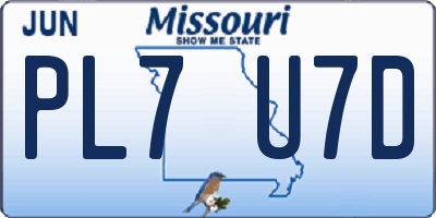 MO license plate PL7U7D