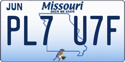 MO license plate PL7U7F
