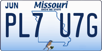 MO license plate PL7U7G