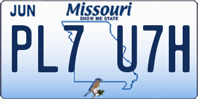 MO license plate PL7U7H