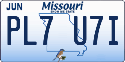 MO license plate PL7U7I