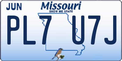 MO license plate PL7U7J