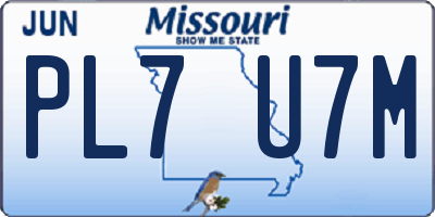 MO license plate PL7U7M