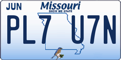 MO license plate PL7U7N