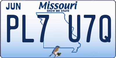 MO license plate PL7U7Q