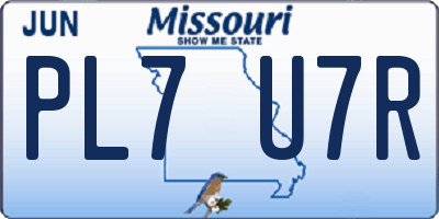MO license plate PL7U7R
