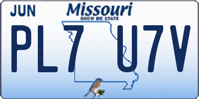 MO license plate PL7U7V