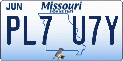MO license plate PL7U7Y