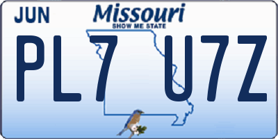 MO license plate PL7U7Z