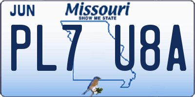 MO license plate PL7U8A