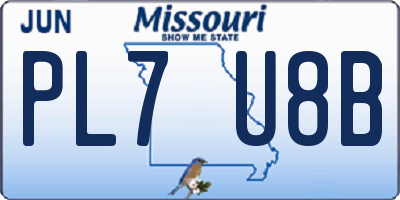 MO license plate PL7U8B