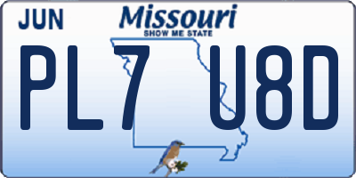 MO license plate PL7U8D