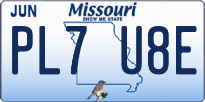 MO license plate PL7U8E