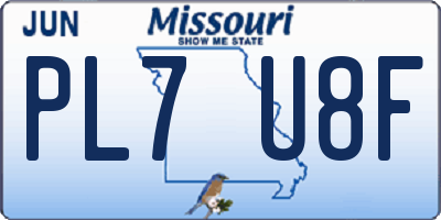 MO license plate PL7U8F