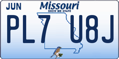 MO license plate PL7U8J