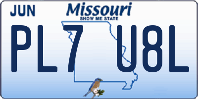 MO license plate PL7U8L