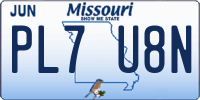 MO license plate PL7U8N