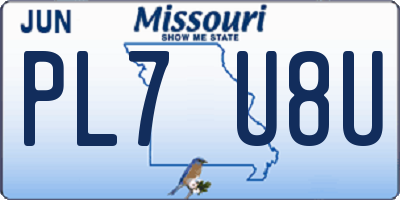 MO license plate PL7U8U