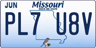 MO license plate PL7U8V