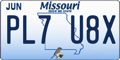 MO license plate PL7U8X