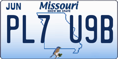 MO license plate PL7U9B