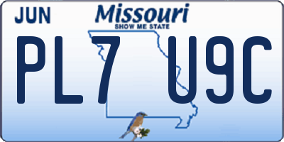 MO license plate PL7U9C