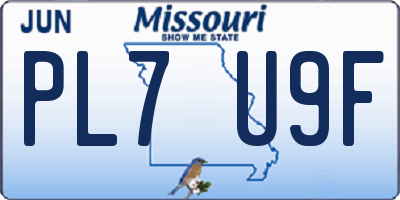 MO license plate PL7U9F
