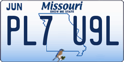MO license plate PL7U9L