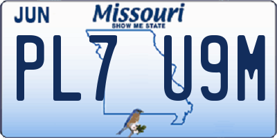 MO license plate PL7U9M