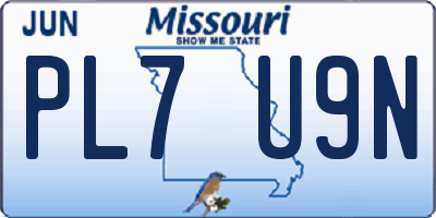 MO license plate PL7U9N