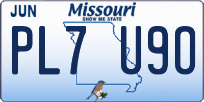 MO license plate PL7U9O