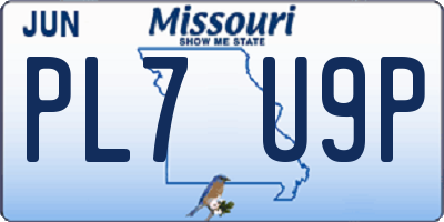 MO license plate PL7U9P