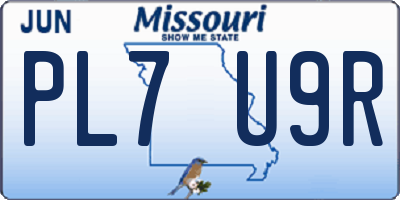 MO license plate PL7U9R
