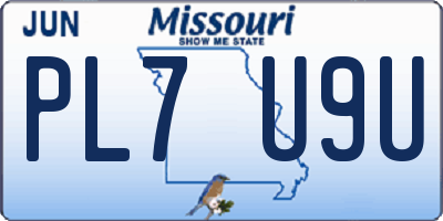 MO license plate PL7U9U