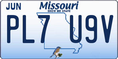 MO license plate PL7U9V