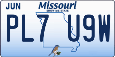 MO license plate PL7U9W