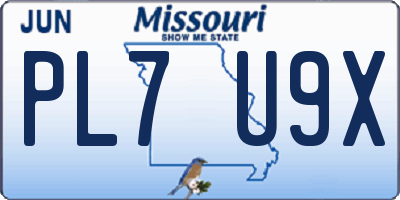 MO license plate PL7U9X