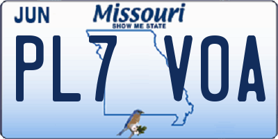 MO license plate PL7V0A