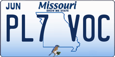 MO license plate PL7V0C