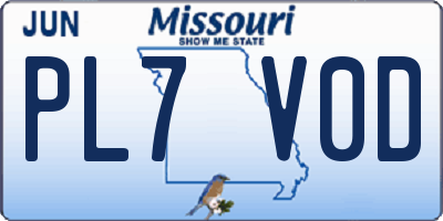 MO license plate PL7V0D