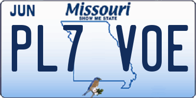 MO license plate PL7V0E