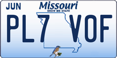 MO license plate PL7V0F