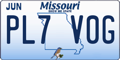 MO license plate PL7V0G