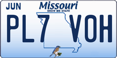 MO license plate PL7V0H