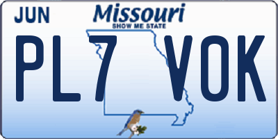 MO license plate PL7V0K