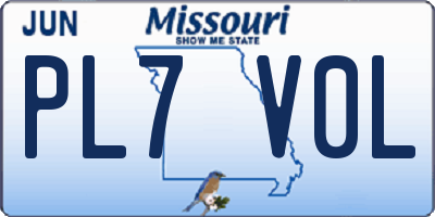 MO license plate PL7V0L