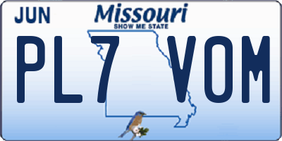 MO license plate PL7V0M