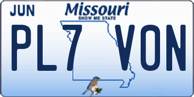 MO license plate PL7V0N