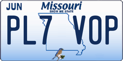 MO license plate PL7V0P