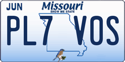 MO license plate PL7V0S